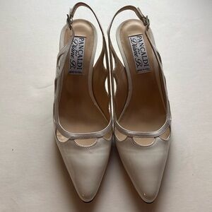 Pancaldi White Slingback Heels